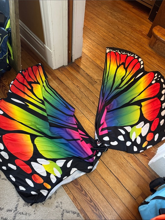 Accessories - Rainbow Butterfly Wings Cape - Vibrant Multicolor